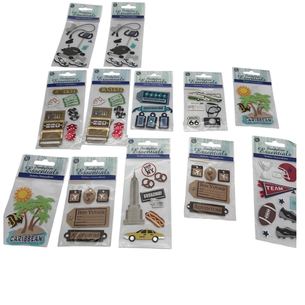Sandylion Essentials Scrapbook 3D Stickers Lot 11 Packs NEW